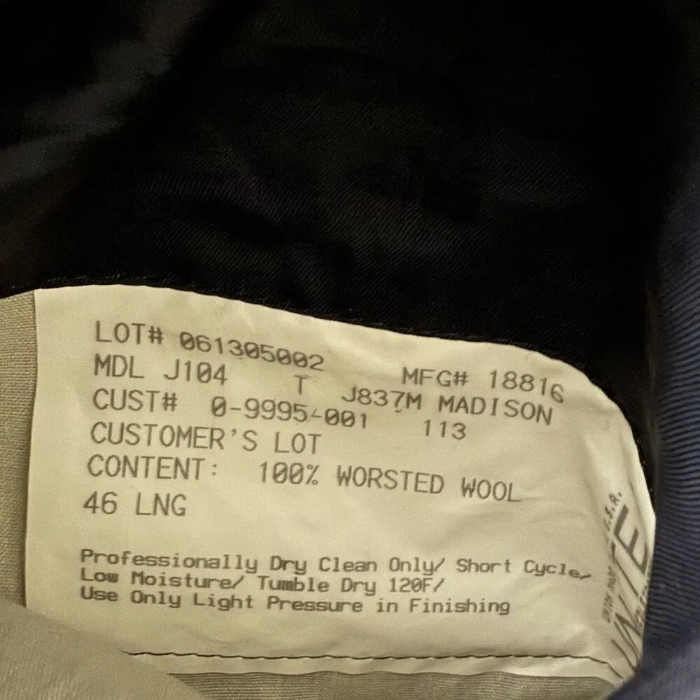Hickey Freeman Loro Piana Super 130s Wool Blazer 46L Black Pinstripe Tasmanian